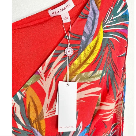 RED CARTER Floral Eliza Tassel Sleeve Wrap Dress L - Picture 8 of 10